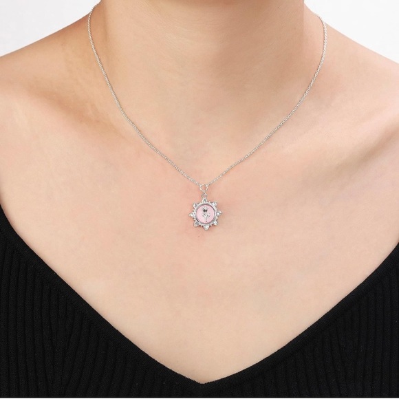 14k Disney Pearl Diamond Beauty and the Beast Pendant Necklace - Picture 5 of 8